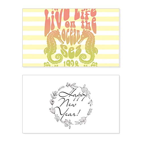 Tarjeta conmemorativa de año nuevo ideal para regalar buenos deseos del mar