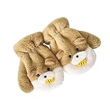 Obotsnoi ぬいぐるみ カートゥーン 手袋 学生用 日常着 ミトン 冬用アクセサリー 厚手 プラッシュ ハンドウォーマー スキーやキャンプ用, スタイル KH, Size reference picture