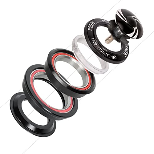 Vehicledigital MAXXLITE 44-55mm 56MM 1-1/8 Threadless Double Sealed Lightweight Headset for MTB Bearings, fit Mountain Bike Road Bicycle Straight Tapered Tube Frame Fork Top Cap