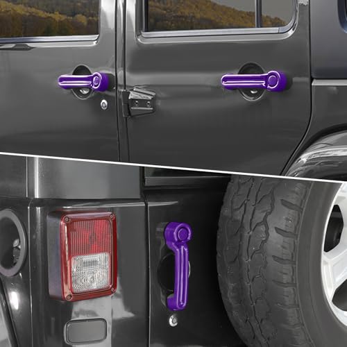 JOSHELA for Jeep JK Door Handle Cover Trim Purple for Jeep Wrangler JK 4DR 2007-2017 Purple Exterior Accessories 5pcs by JOSHELA - Used condition - Image 7