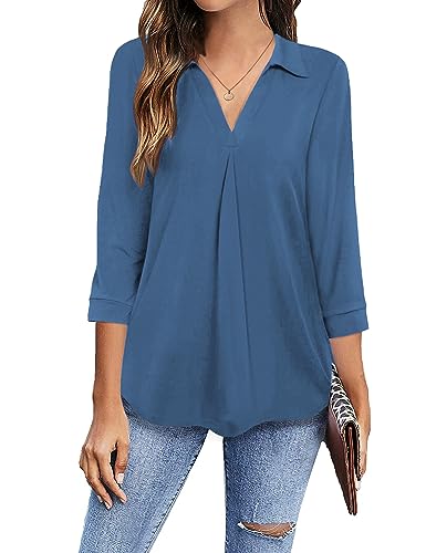 Image of Newchoice Womens 3 /4 Sleeve Shirts Business Casual Tops