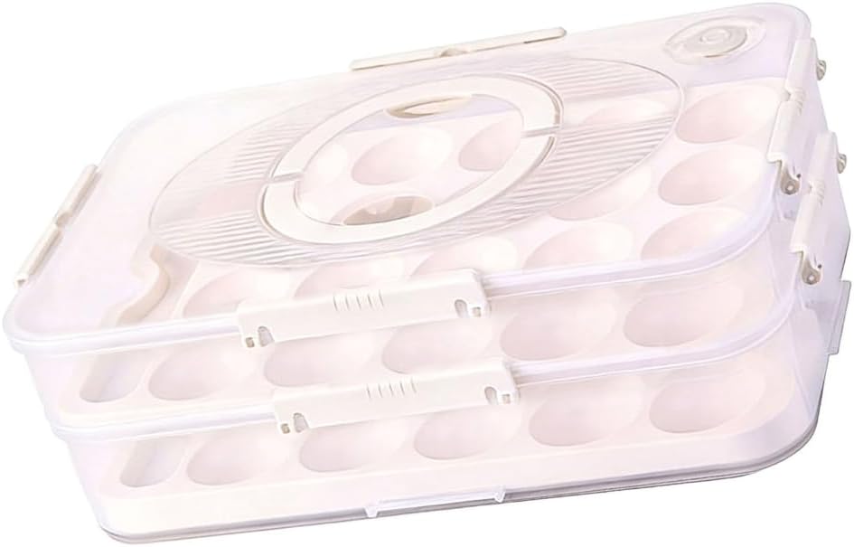 Space Saving 40/20 Slot Eggs Keeper With Stackable Design And Carry Handle Eggs Rack For Hassle Release Use