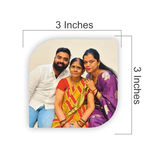 Image of Zesta Customized Fridge Magnet with Photo | Personalized Photo Frame Magnet for Fridge | Custom Picture Fridge Magnets | Polaroid Style Memory Photo Magnets for Birthday, Anniversary - 3X3 Inches