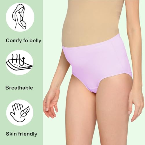 Image of Women's High Waist Soft Comfy Cotton & Breathable Maternity Panty|Pregnancy Panty|Maternity Panties (Pack of 3)