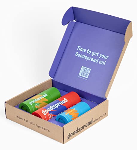 Goodspread Starter Set - Treat yourself with our all-in-one skin hydrator set, complete with our top-rated products that offer ultimate skin hydration and nourishment. Perfect for solo use or sharing with your partner, anywhere, anytime.