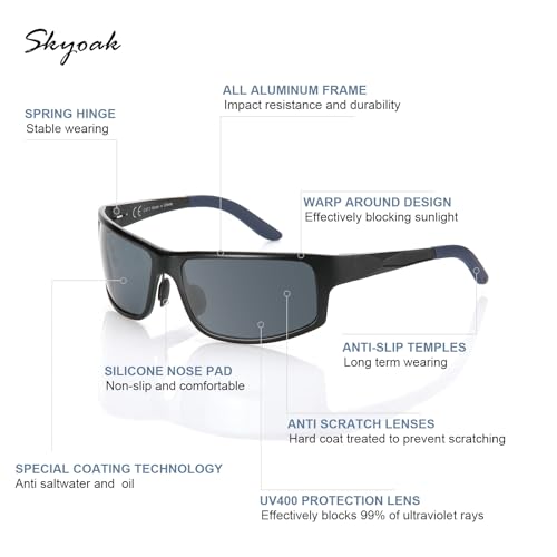 Unbreakable Polarized Sports Sunglasses for Men, Scratch/Seawater-Proof/Oleophobic Coating Lens, Aluminum Frame Sun Glasses4