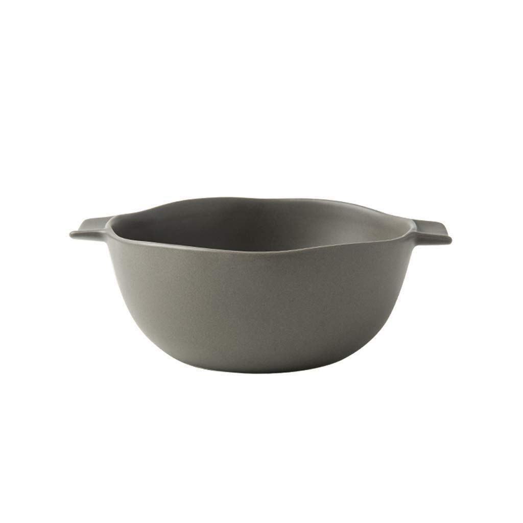 WOTZOV Dishware Japanese Ceramic Bowl,Household Binaural Large Ceramic Tableware Set Soup Pot Porcelain Bowl Bowl Commercial Noodle Bowl，B