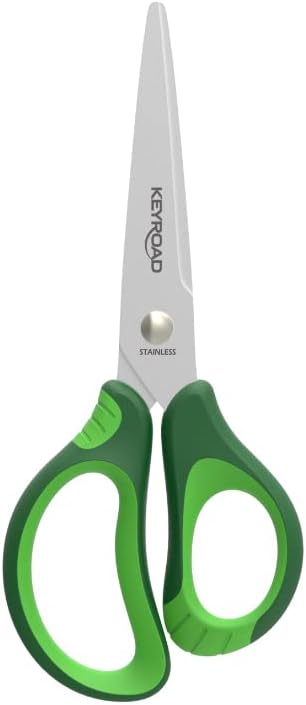 Keyroad Children's Metal Scissors - Size 15 cm - Pink - Scissors for Children with Ergonomic Handle Coated with Rubber - School Material Ideal for Crafts