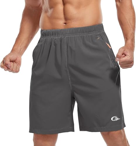 Image of CBlue Men's Outdoor Quick Dry Lightweight Sports Shorts with 2 Zipper Pockets, Breathable Hiking Running Gym Workout Athletic Shorts | CBblue Men's Quick Dry Sports Shorts with Zipper Pocket