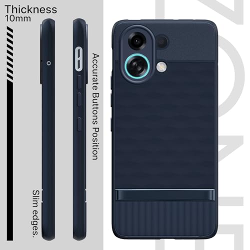 Image of Pikkme Back Cover for Oppo K13 Turbo 5G Camera Protection 3D Hexa Cube Design Silicone Protective Bumper Case (Blue)