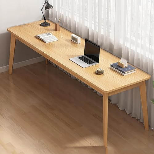 Mid-Century - Escritorio extragrande de madera maciza para 2 mesas de escritura para oficina en casa, escritorio de computadora con estación de trabajo doble, mesa de estudio moderna, 120 x 40 x 75 cm