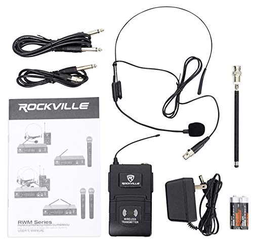 Rockville Professional Uhf Headset & Guitar Wireless Microphone System, Single (Rwm60U) #TOP7