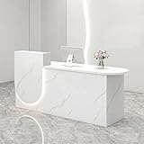 Moderner Empfangstresen, Kassentheke, Verkaufstheke Mit Abschließbaren Schubladen, Stehtheke Für Kunsthandwerksmessen, Verkaufsständer Mit Sanfter Beleuchtung,A Left,140cm/55inch