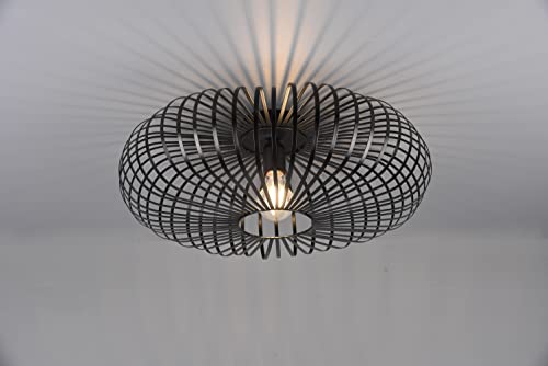 lightling Deckenleuchte Jonas, Vintage Deckenlampe, schwarz matt metall,...