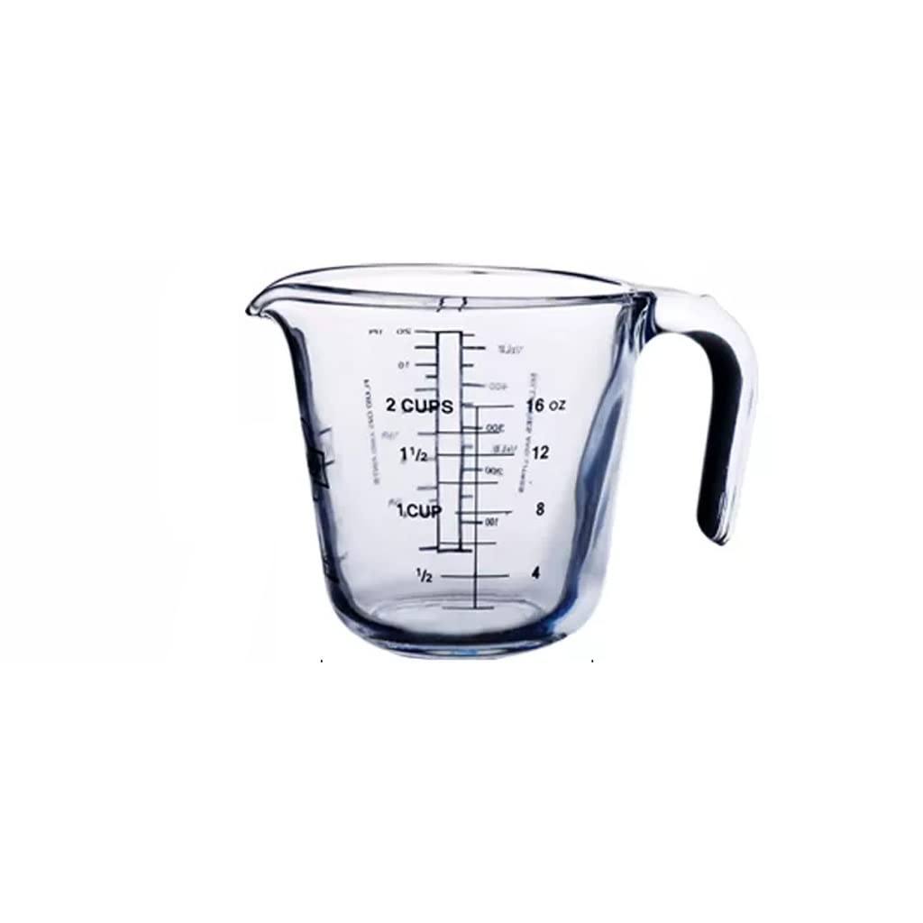 Tazas medidoras for Hornear, Cocina, Tazas for Leche, harina, Resistentes a Altas temperaturas, Tazas medidoras de Vidrio for el hogar con Escala(500ml)