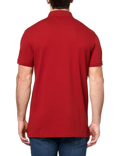 Image of Tommy Hilfiger Men's Short Sleeve Polo Shirts in Slim Fit with Stretch and Organic Pique Cotton