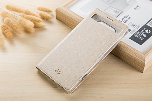 Feitenn Case Compatible with LG V20,Premium Flip Leather PU Wallet View Window Smart Case Stand Kicstand Card Holder Magnetic Closure TPU Bumper Slim Case Designed for LG V20(Champagne Gold)