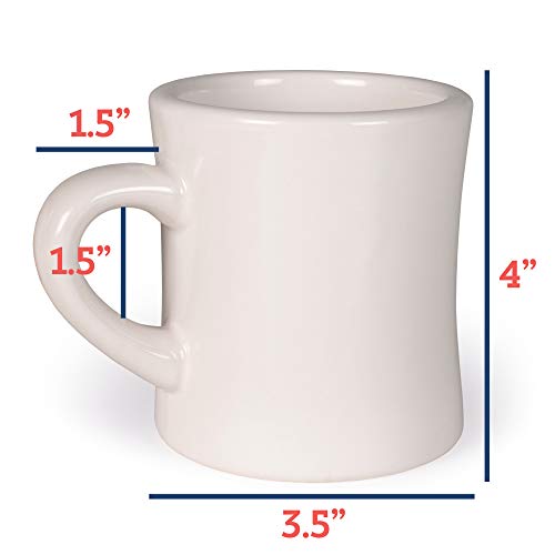 6-Pack Diner Coffee Mugs, Tea & Hot Beverages, 10Oz - Classic Pure White Diner Mugs, Thick Ceramic Cups With Heavy Duty Handles Drinking Glasses For Restaurant, Café, Coffee Shop & Catering Supplies #TOP5