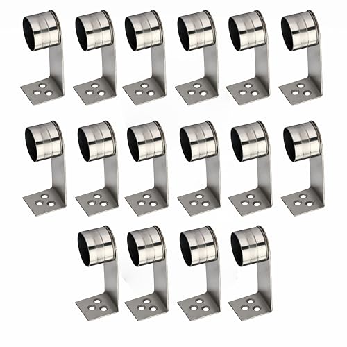 Image of GHAR DWAR L Shape Stainless Steel Wall Mount Concealed Long Band Curtain Rod & Ceiling Holder Brackets for Door and Windows Heavy Duty Holder Bracket Silver (3 Inch Silver, Pack of 8 Pair)