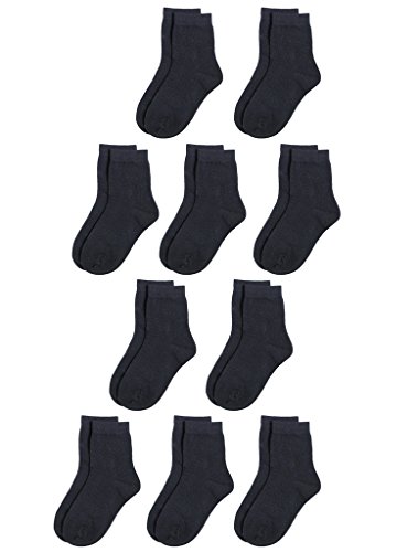 Girls&Boys Cotton Crew Dress Socks for Kids School Uniform 10 Pairs-Pack