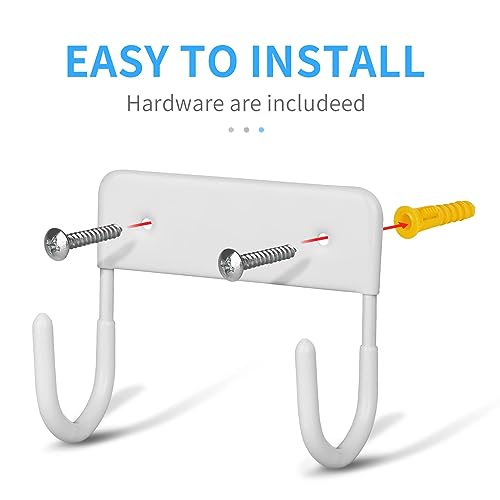 BiJun Ironing Board Wall Mount, Ironing Board Hanger, Ironing Board Holder with a Length of 5 inches, Iron Board Hook Wall Mount, for Laundry Rooms (White)