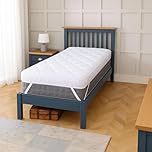 Neo Extra Thick 10CM Mattress Topper Soft Memory Foam Plush Bounce Fibre Breathable Diamond Quilted Fabric Elastic Anti Slip Corner Straps Secure Fit All UK Bed Sizes (Single)