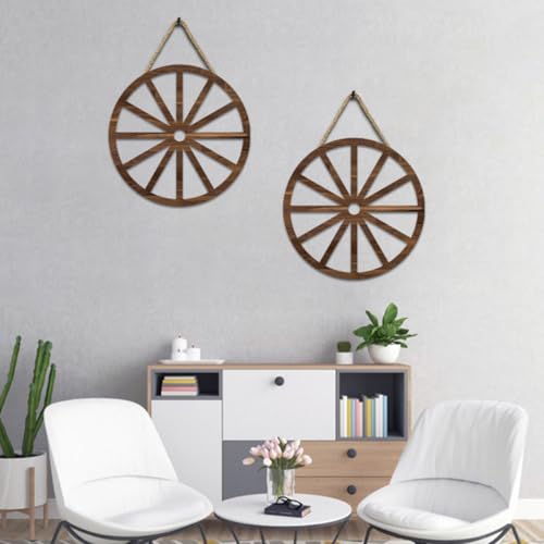 Ornements muraux en bois vintage marron léger 4pcs