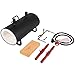 Portable Double Burners Propane Forge, 2700℉ Two Burners Blacksmithing Gas Forge, Large Capacity Oval Propane Burner Forge with V-Bit Tongs & Gloves for Farrier, Knife and Tool Making
