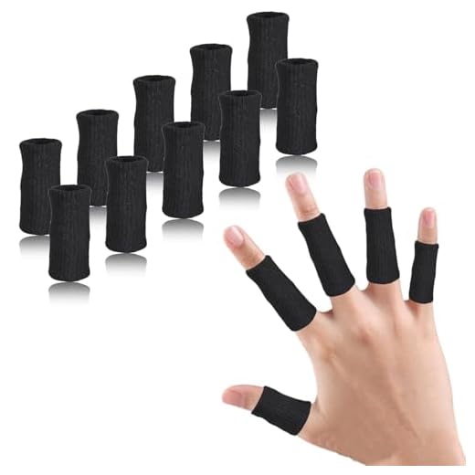 EDNYZAKRN 10Pcs Finger Compression Sleeves Support, Finger Sleeve Protectors Cots Thumb Brace for Trigger Finger Arthritis Swelling Basketball Sport, Breathable Elastic Pain Relief