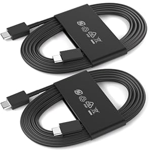 USB C to USB C Cable 1.8M for Samsung Super Fast Charging,25W 3A Type C Fast Charging Cord for Galaxy S25 Ultra S24 S23 FE S22 S21 S20 Z Fold 7 6 A16 A17 A36 Note 20 Tab S9 S8/iPhone 16 17 Phone,Black