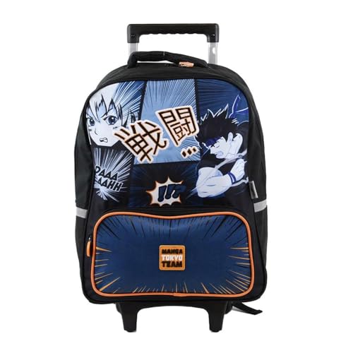 Oberthur Sac à dos à roulettes Manga Tokyo Team 1 compartiment noir