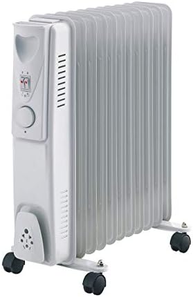 LENOXX 11-Fin 2400watt Oil Column Heater with Castor Wheels - 3 Heat Settings, Adjustable Thermostat...