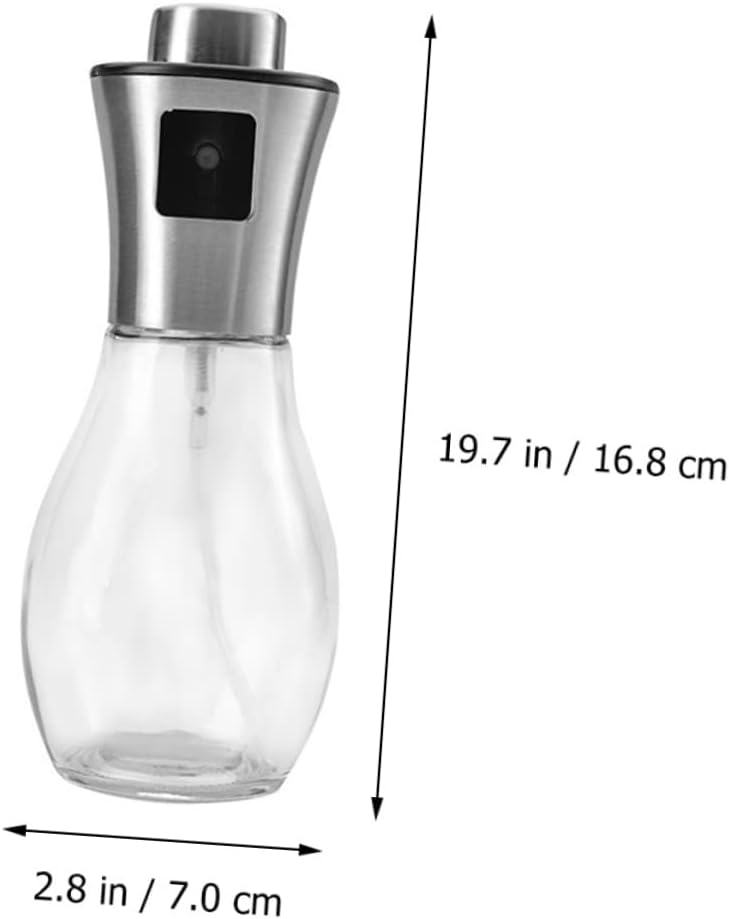 Ciieeo 2sets Stainless Steel Oil Spraying Bottles and Glass Vinegar Dispensers Clean Cruet for Bbq Cooking Baking and Grilling Precise Oil Control