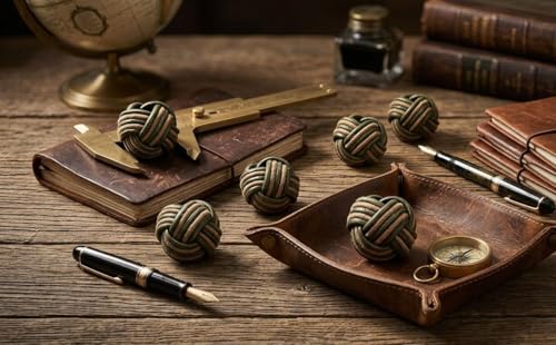 Image of Seed Bead Handmade Napkin Ring Holder Set (Green and Brown) -Pack of 8
