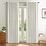 INOVADAY 100% Verdunklungsvorhänge 2 Stück 245 cm Lang,Vorhäng Blickdicht Thermovorhang Kälteschutz Vorhang Beige,Gardinen Schlafzimmer Wohnzimmer,H 245 x B 140 cm
