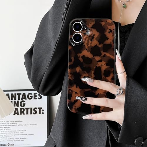 Coque léopard iPhone 16 Plus ambré haut de gamme antichoc ultra fine - 5