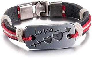 JewelOra MSU-0046-7 Unisex Leather Jewelry Bracelet