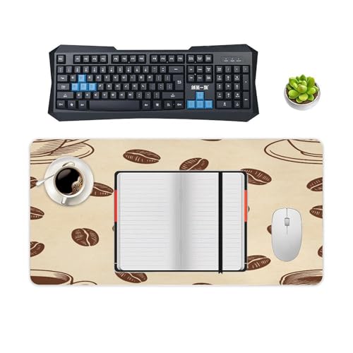 Escritorio Beige Marrón Alfombrilla Grande Impermeable miniatura 4
