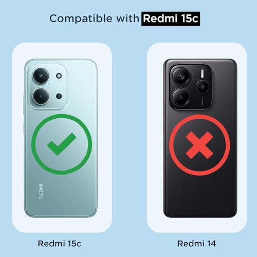 Image of Pikkme Back Cover for Redmi 15c 5G PC + TPU Clear Transparent Raised Edges Shockproof Protective Phone Bumper Case(Transparent)