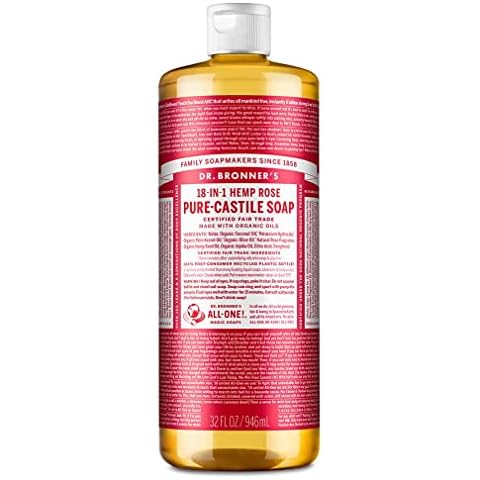 Dr Bronner's 946 ml Organic Rose Castile Liquid Soap Cover