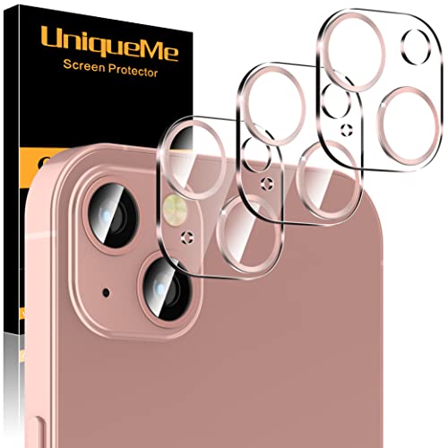 Protecteur Compatible avec iPhone 13 Caméra Arrière UniqueMe Verre Rose pour le Quotidien
