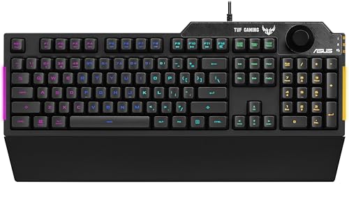 Asus TUF Gaming K1 clavier USB noir ideal pour jouer confortablement de nuit en silence
