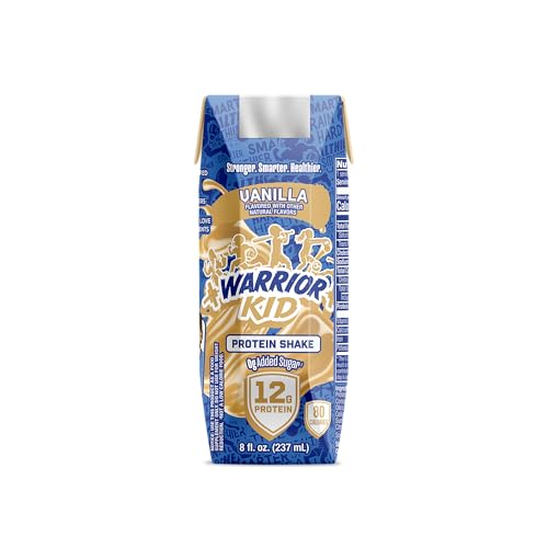 Image of Jocko Fuel Warrior Kid Grass Fed Protein Shake, Vanilla 8.25oz | 12 Pack | 12g Clean Protein & 0g Added Sugar | Gluten & Soy Free | Non-GMO | Excellent Source of Calcium | Kid Friendly Flavor
