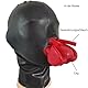 MFMYEE Bondage Gag Latex Maske,Bdsm Maske Fetisch Kopfbedeckung Latex Rollenspiel Sexspielzeug (Schwarz) (M)