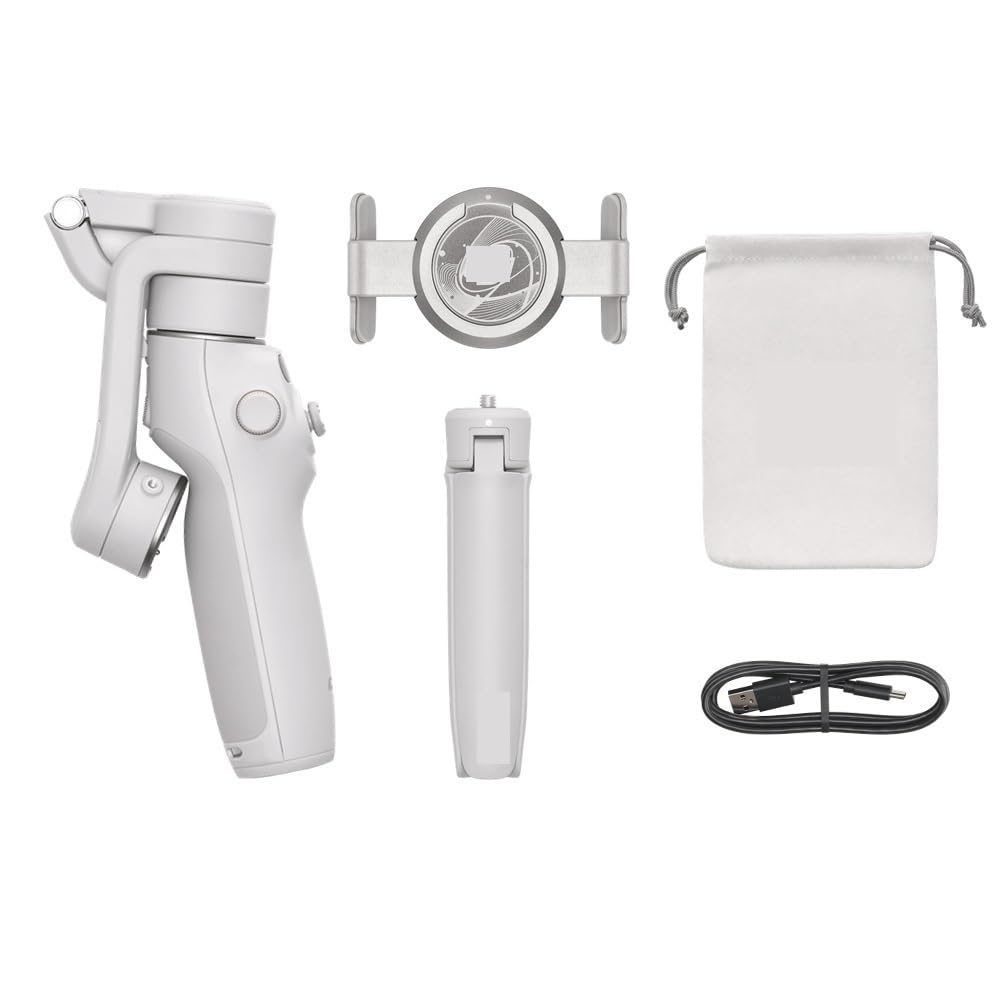 Do DJI Osmo dla Mobile 6 OM, ręczny gimbal 3-osiowy do stabilizacji ActiveTrack 5.0 wbudowanego pręta(OM6 Platinum Gray)