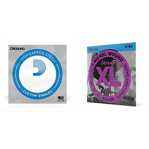 D’Addario PL009-5 Pack de 5 Cordes seules en acier pur pour guitare Calibre .009 & EXL120 Cordes en nickel pour guitare… - Les Beatles, Paul McCartney, John Lennon, RIngo Starr, George Harrison D'Addario PL009-5 Pack de 5 Cordes seules en acier pur pour guitare Calibre .009 & EXL120 Cordes en nickel pour guitare…