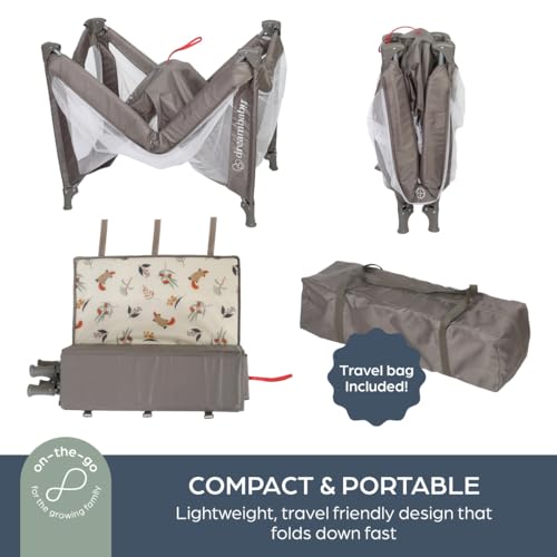 Dreambaby Quest Full Size Travel Cot, Lightweight, from Birth to 15kg, Easy Fold & Compact, Travel Bag, 120cm x 60cm, Custom Mattress Included - Image 5