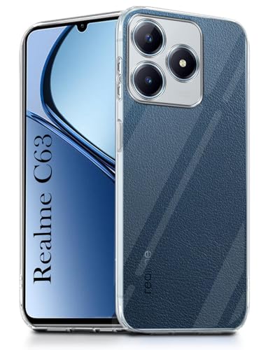 Image of Jkobi Back Cover for Realme C63 (Silicone Clear Shockproof Case with Camera Protection | Soft and Flexible | Transparent)