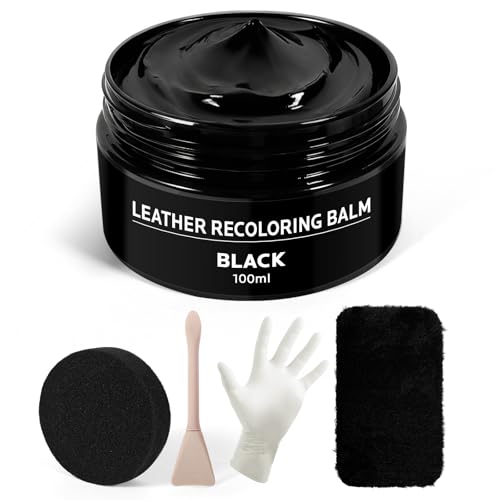 FAVIRZCE Black Leather Recoloring Balm: Premium Dye Repair Kits for Couch Sofas Car Seats Shoes Bags