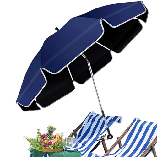 Sombrilla de clip ideal para playa, jardín y camping con cobertura orientable